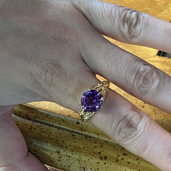 Moroccan Amethyst Sterling Silver Ring Size 8 - Picture 4 of 9